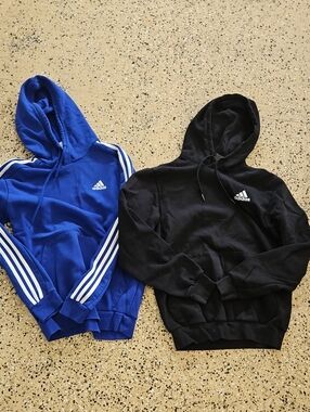 adidas Men's Hooded Sweatshirts - Royal Blue & Black